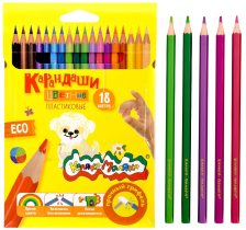 Карандаши цветные 18 цв Каляка-Маляка шестигранные пластик