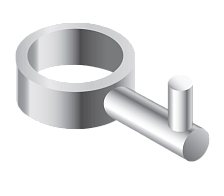 Вешалка крючок-I для полотенцесушителей с кольцом (круглый коллектор 32) ВК08 Маргроид