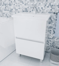 Тумба с раковиной New Aris 60Н 2ящика Белый глянец