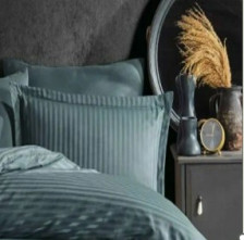 Наволочка страйп-сатин 70х70 см джинс Mariya DeLuxe