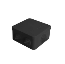 Коробка разветвительная открытой установки 84х84х45 7 выходов,3 г/вода120075 черная