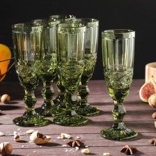 Набор бокалов для шампанского Magistro 6 штук 160 мл Ла-Манш зеленый 4826348