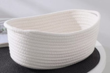 Корзина ручного плетения Вера белый 28х16х10 см
