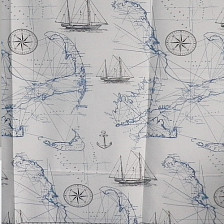 Штора для ванной комнаты 180х180см САНАКС МОРСКАЯ КАРТА без колец 01-44
