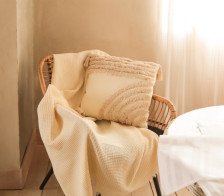 Наволочка декоративная хлопок с кисточками молочная 45х45 см SL Home