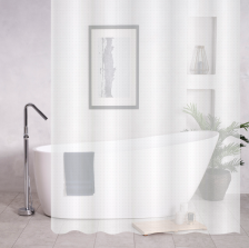 Штора для ванной комнаты 180х180см САНАКС PEVA БЕЛАЯ рельефная с кольцами 06-10