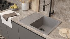 Мойка из искусственного камня 640х505 серый 17763/29