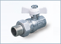 Кран шаровой для воды 3/4" с американкой бабочка STI