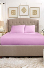 Простынь на резинке с наволочкой трикотаж VAROL Размер: 160х200, 2 наволочки 50х70, Цвет: Розовый