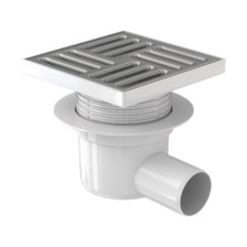 Трап горизонтальный сухой 15х15см выпуск 50мм пластик-нержавеющая сталь ТQ5612