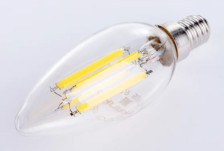 Лампа светодиодная Е14 10W/4000 Свеча (прозрачный филамент) ОНЛАЙТ