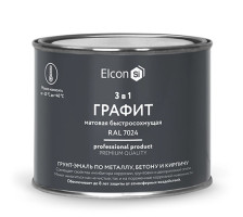 Грунт-эмаль 3 в 1 по ржавчине матовая графит RAL 7024 (0,4 кг) Elcon