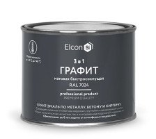 Грунт-эмаль 3 в 1 по ржавчине матовая графит RAL 7024 (0,4 кг) Elcon