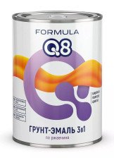 Грунт-эмаль 3 в 1 по ржавчине оранжевая (0,9кг) Formula Q8