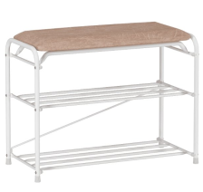 Подставка для обуви "Альфа 23" с сиденьем Белый