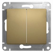Переключатель 2-м скрытой установки Glossa GSL000465 титан