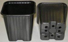 Горшок для рассады 0,52л 9х9х9,5 квадр терракот/черный