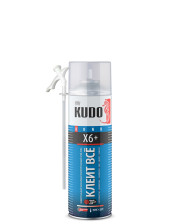 Клей-пена KUDO КЛЕИТ ВСЕ Х6+ 650мл Всесезонная