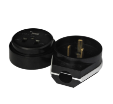 Разъем РШ/ВШ 25А-32А 220В IN HOME карболитовый, 32А, 250В, черный 9114