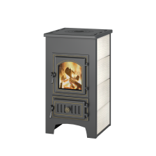 Печь-камин ВЕЗУВИЙ ПК-01 (270) с плитой бежевый 9 кВт 150м³