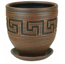 Горшок керамический с/п Меандр Коба d26см 8л шоколад