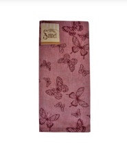 Полотенце 45х70 Sonnet Лён Бабочки Бордо