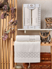 Набор полотенец махровых 2 шт 50х90 + 70х140 Azor кремовый Two Dolphins