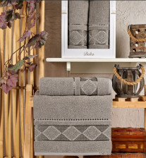 Набор полотенец махровых 2 шт 50х90 + 70х140 Delta серый Two Dolphins