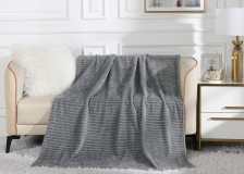 Плед велсофт в чемодане Orrizonte 006-OТ серый Cleo Размер: 180х200