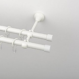 Карниз металлический гладкий d19 мм СМ-3293-2Р белый 2,4м