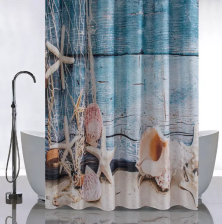 Штора для ванной комнаты 180х180см САНАКС МОРСКОЕ ДНО, без колец 01-84
