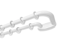 Карниз раздвижной двухрядный с закруглением 150-280см, белый