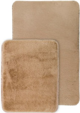 Комплект ковриков для ванной комнаты меховой Roomis Flaffy 50х80/50х40см коричневый