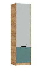 Шкаф Рич ШК-001 Дуб крафт золотой/пастельный зеленый/сумеречный голубой
