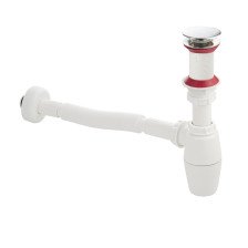 Сифон для умывальника бутылочный автомат САНАКС с выпуском клик-клак, гофрой 1/4х32, АБС-пластик 4007