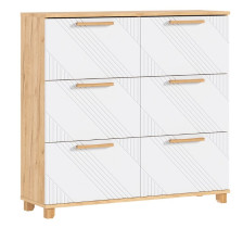 Обувница Ирис Браш Вайт/Дуб Крафт 1000