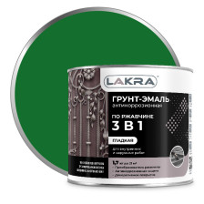 Грунт-эмаль по ржавчине зеленый глянц. (1,7кг) Лакра