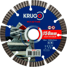 Диск алмазный 150х22,23х2,2х10 Турбо сегментный бетон гранит камень KRUGO MASTER 8107 1500267