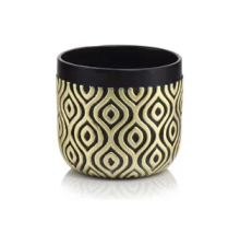 Кашпо керамический Vintage d13 h13 черный-золото 072498