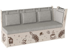 Скамья со спальным местом Роденго дуб крафт ткань серая 1890(1700)x880x660(820)