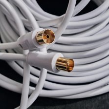 Шнур TV PLUG - TV JACK 3 м белый Rexant 18-0004