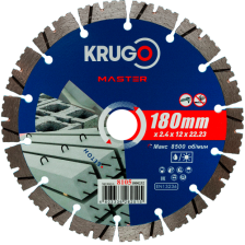 Диск алмазный 180х22,23х2,4х12 сегментный по бетону PRO KRUGO MASTER 8105 1800252