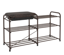 Подставка для обуви "Альфа 33" с сиденьем и ящиком Коричневый