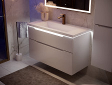 Тумба с раковиной Puro -100 подвесная Белая