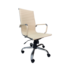 Кресло "Ева" (Кожа искусственная, Boom, cream, ТГ, кр Альфа(700) СН, ролик ст)