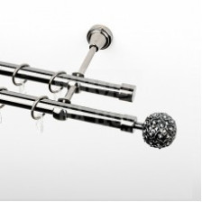 Карниз металлический гладкий d19 мм СМ-3193-2Р черный никель 1,6 м