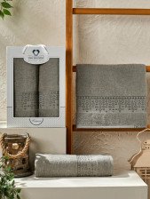 Набор полотенец махровых 2 шт 50х90 + 70х140 Kasmir серый Two Dolphins