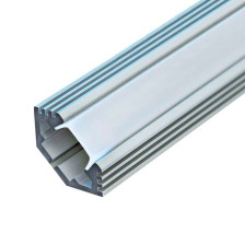 Профиль для светодиодной ленты CAB272 угловой с фаской с матовым экраном, 2 заглушки в комплекте алюминий