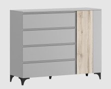 Комод "Хельга" РЗ93.03 Дуб солерно+Белый