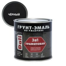 Грунт-эмаль по ржавчине графитовая черная (0,75л) Dali